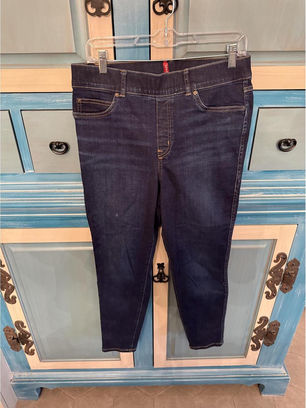 Spanx Dark Wash Denim Jeans Size Large